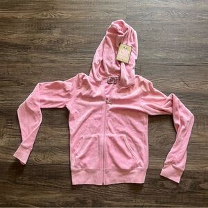 Juicy Couture Pink Layer Cake Velour Hoodie Jacket Hoodie Small